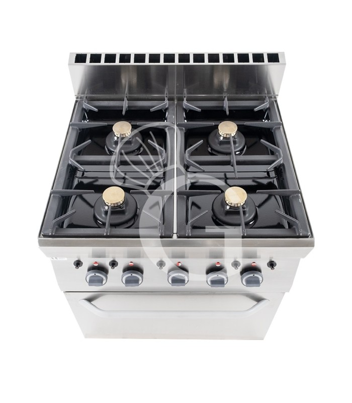 Cucina professionale a gas 4 fuochi forno a gas profondità 650 mm