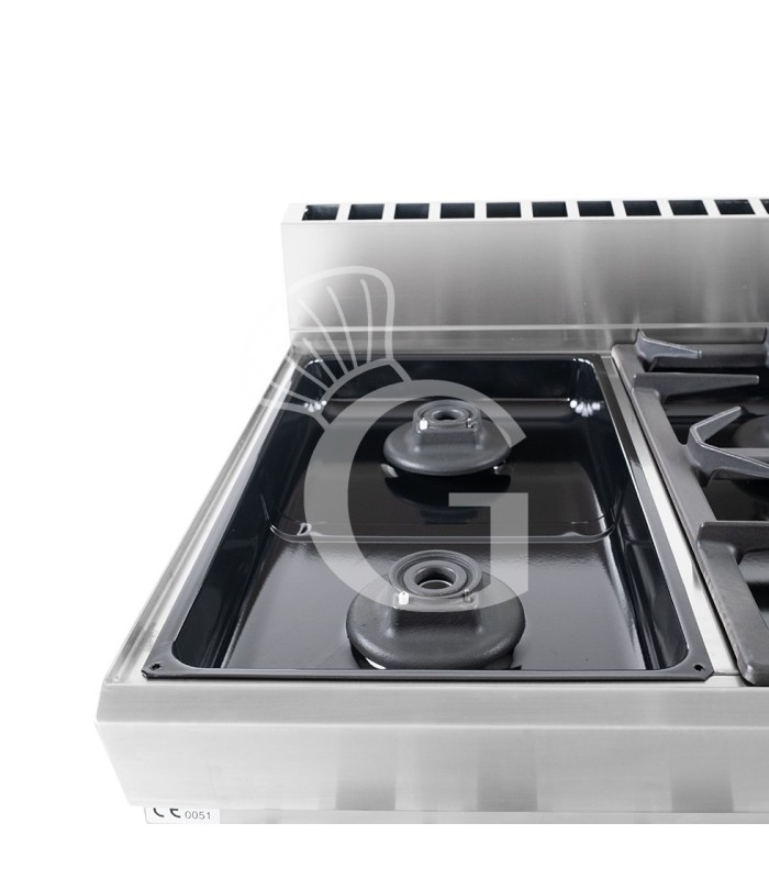 Cucina professionale a gas 4 fuochi forno a gas profondità 650 mm
