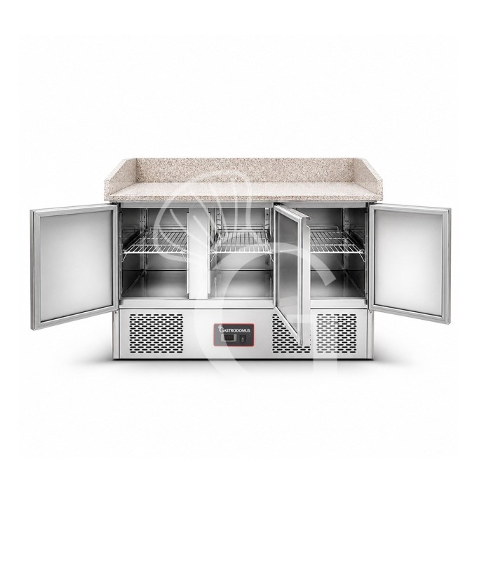 Saladette refrigerazione statica predisposta per 6 bacinelle GN1/4 con 3 porte