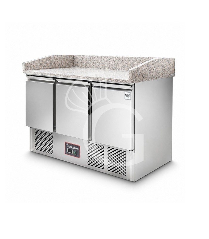 Saladette refrigerazione statica predisposta per 6 bacinelle GN1/4 con 3 porte