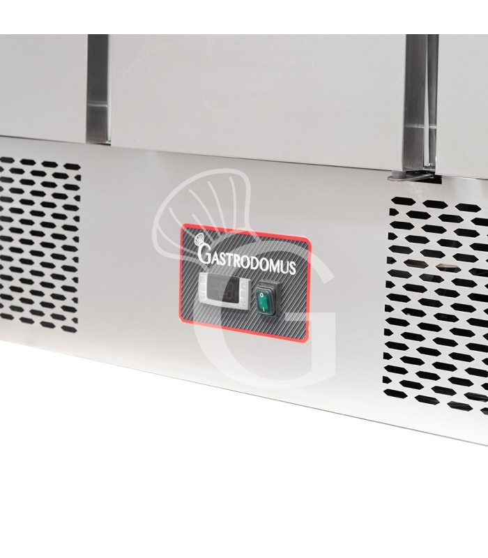 Saladette refrigerazione statica predisposta per 6 bacinelle GN1/4 con 3 porte