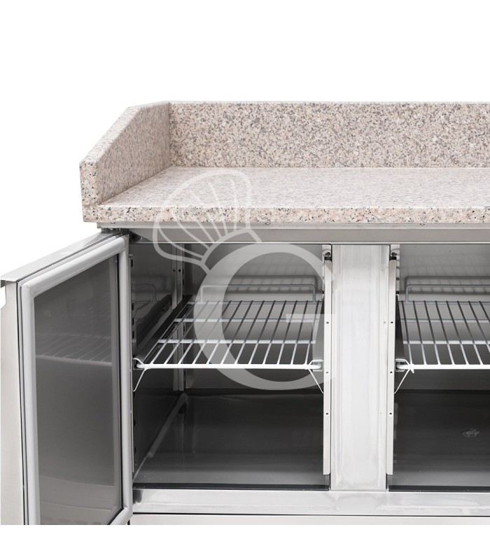 Saladette refrigerazione statica predisposta per 6 bacinelle GN1/4 con 3 porte