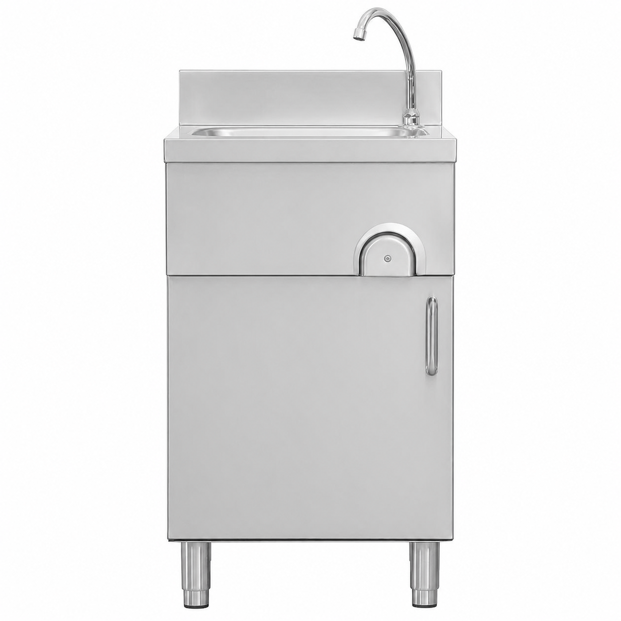 Lavamani per Cucina in Acciaio Inox AISI 304 con Mobile e Comando a Ginocchio