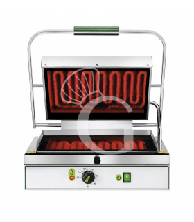 Piastra per Panini singola monofase piastre in vetroceramica superiore e inferiore liscia - 2 Kw