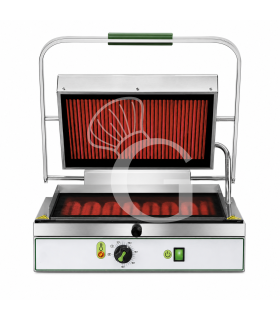 Piastra per Panini singola monofase piastre in vetroceramica superiore rigata e inferiore liscia - 2 Kw