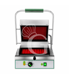 Piastra per Panini singola monofase piastre in vetroceramica superiore rigata e inferiore liscia - 1,7 Kw