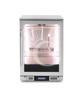 Armadio Refrigerato Professionale per Frollatura Carne +1°C / +25°C con Porta in Vetro - 233 Lt, Lampada UV e Controllo Umidità