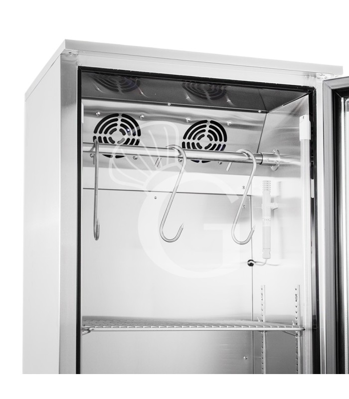 Armadio Refrigerato Professionale per Frollatura Carne +2°C / +10°C con Porta in Vetro - 270 Lt, Lampada UV e Controllo Umidità