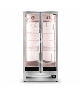 Armadio Refrigerato Professionale per Frollatura Carne +2°C / +10°C doppia porta vetro - 424 Lt, Lampada UV e Controllo Umidità