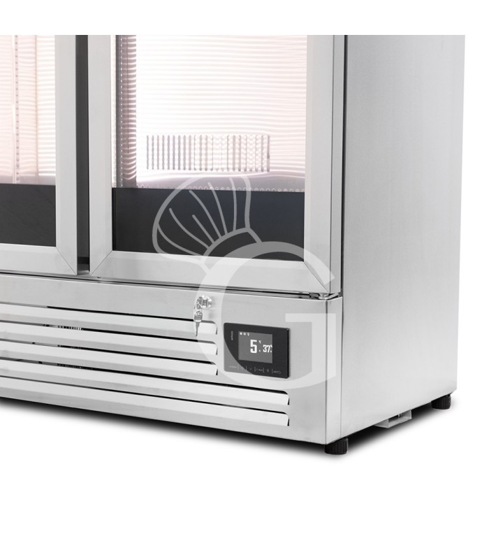 Armadio Refrigerato Professionale per Frollatura Carne +2°C / +10°C doppia porta vetro - 424 Lt, Lampada UV e Controllo Umidità