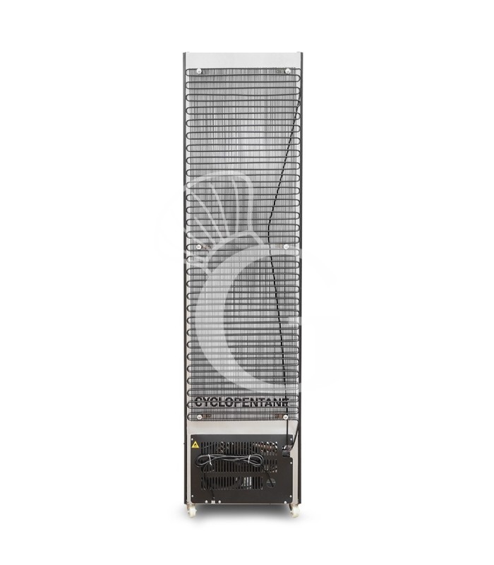 Armadio congelatore statico slim con porta vetro 208 LT, -18°C/-22°C, colore nero