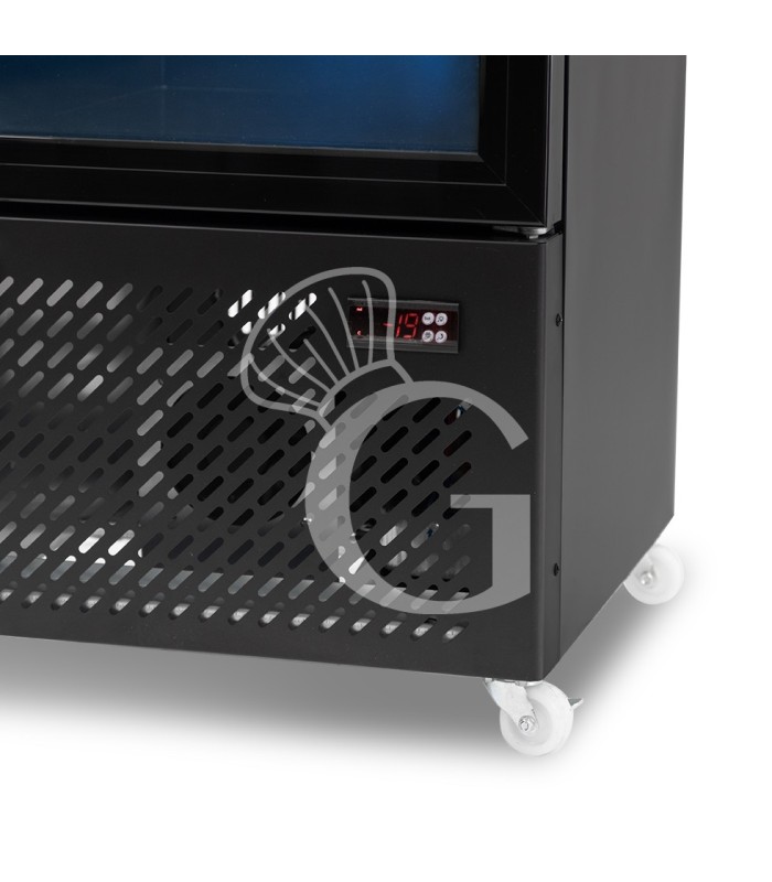 Armadio congelatore statico slim con porta vetro 208 LT, -18°C/-22°C, colore nero