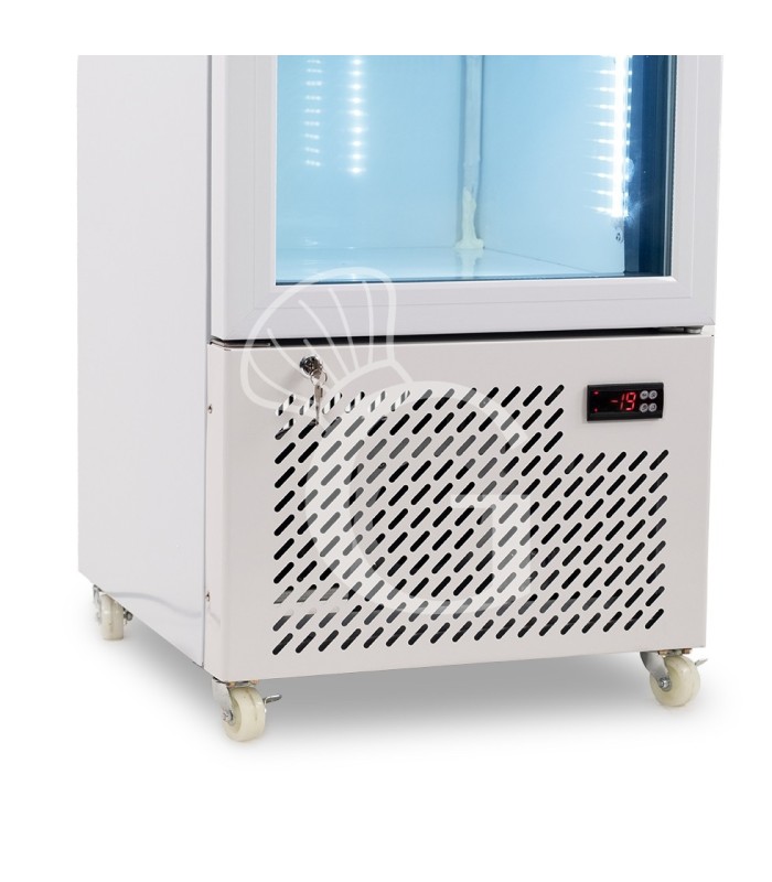 Armadio congelatore statico slim con porta vetro 208 LT, -18°C/-22°C, colore bianco