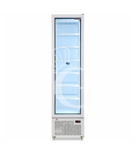 Armadio congelatore statico slim con porta vetro 208 LT, -18°C/-22°C, colore bianco