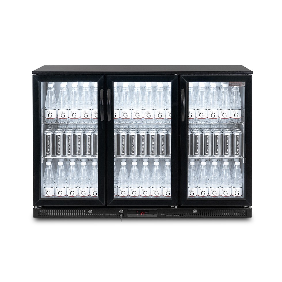 Vetrina frigo ventilata da banco o retrobanco orizzontale, 3 porte battenti 295 LT - temperatura 2°C/+10°C