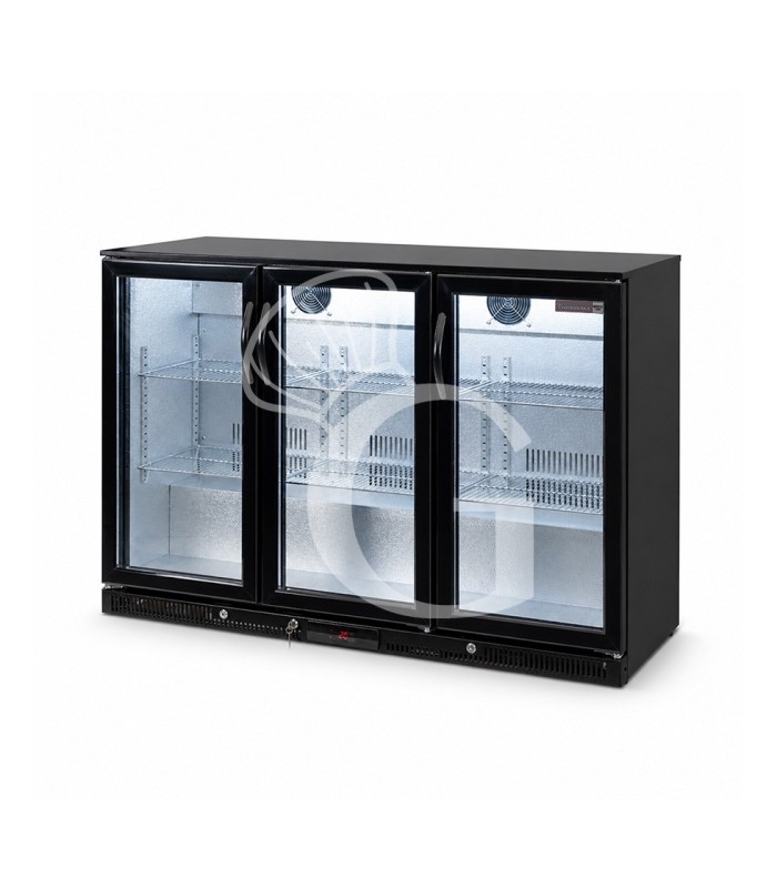 Vetrina frigo ventilata da banco o retrobanco orizzontale, 3 porte battenti 295 LT - temperatura 2°C/+10°C
