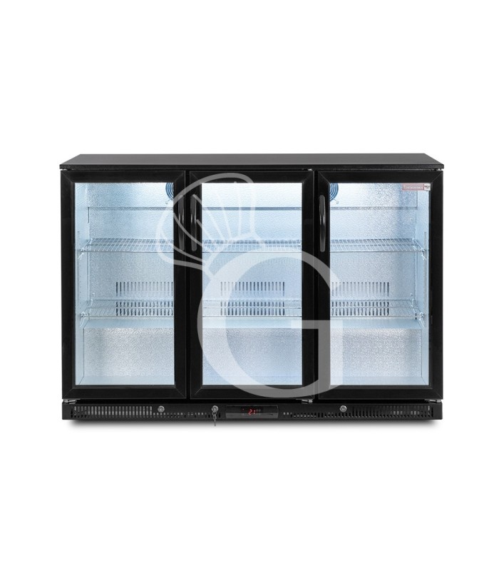 Vetrina frigo ventilata da banco o retrobanco orizzontale, 3 porte battenti 295 LT - temperatura 2°C/+10°C