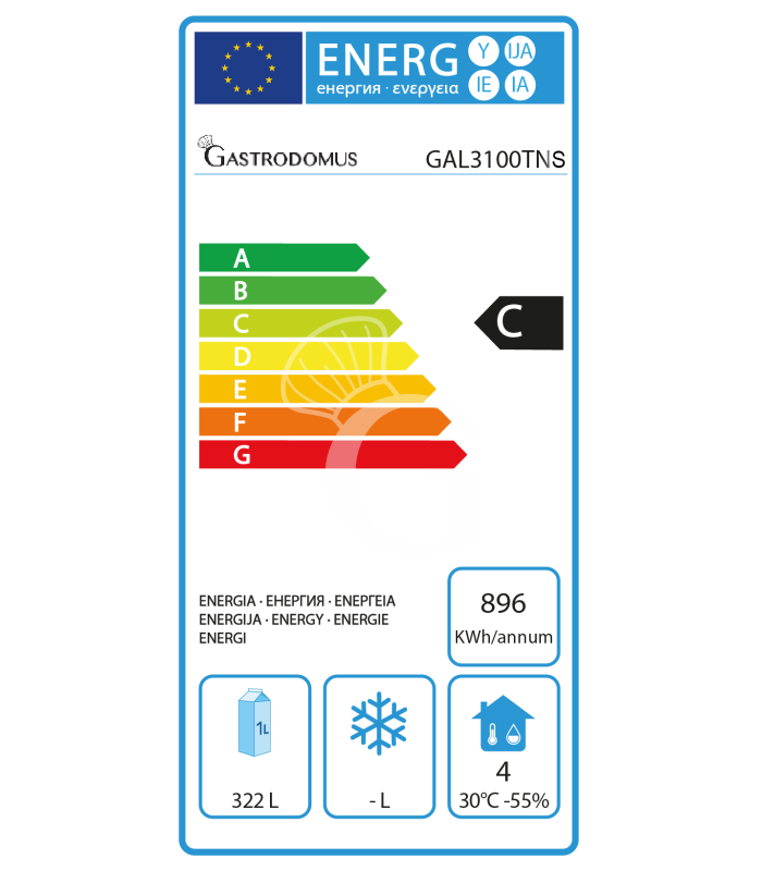 Tavolo refrigerato 3 cassetti a destra, 2 porte, lavello, motore a sinistra, P 700 mm, +2°C/+8°C