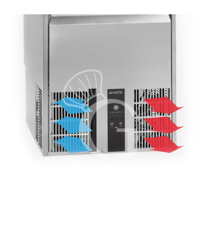 Macchina del ghiaccio monofase kg 25/24h cubetto pieno raffreddamento ad aria