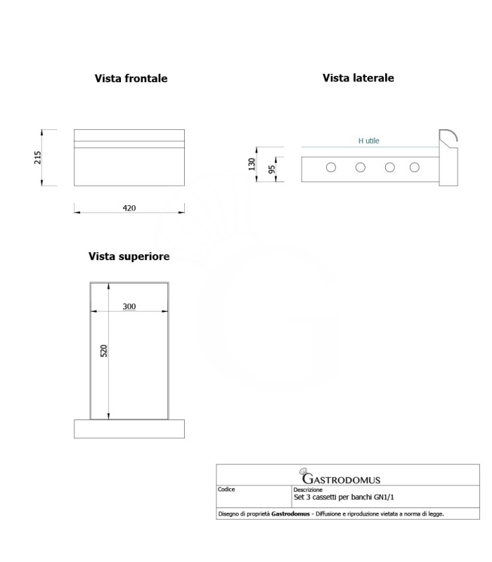Tavolo refrigerato 3 cassetti a destra, 3 porte, lavello, rubinetto, motore a sinistra, P 700 mm, +2°C/+8°C