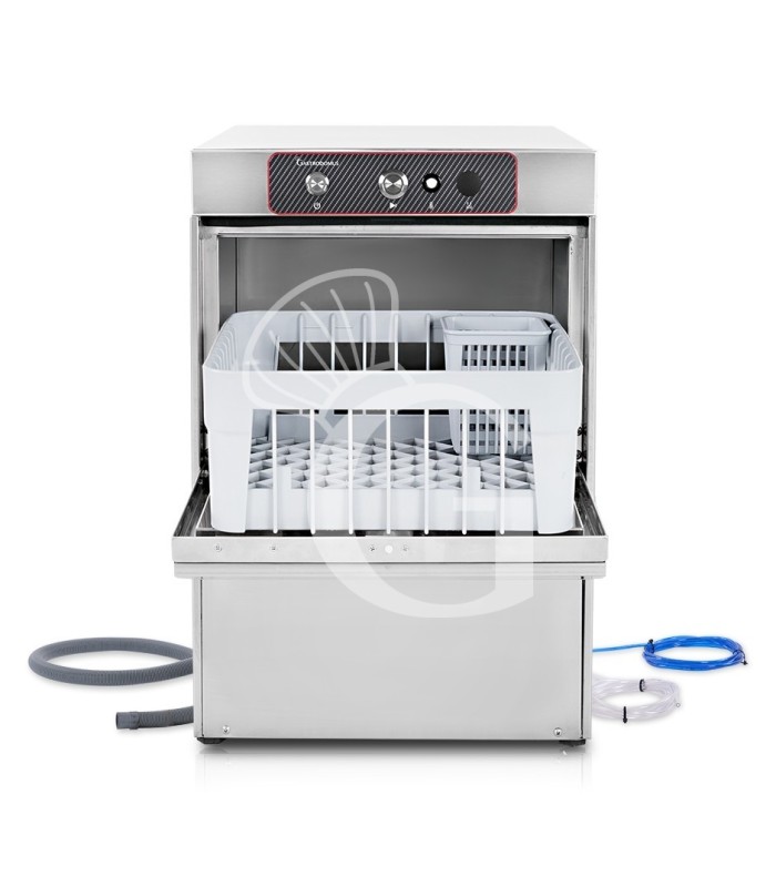 Lavabicchieri Professionale 40x40 H270 elettromeccanica a doppia parete con dosatori brillantante e detergente