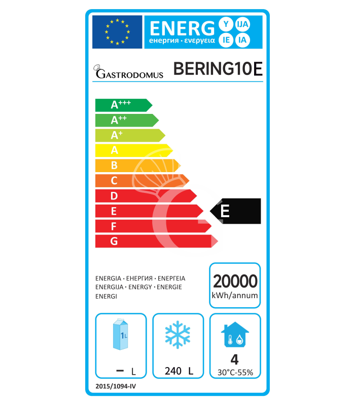 Abbattitore digitale in acciaio inox trifase display touch screen 10 teglie/griglie GN 1/1 o 600x400 mm,-18°/+3°C,ruote montate