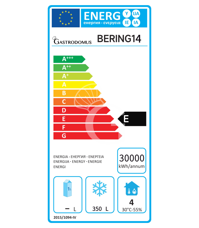 Abbattitore di temperatura in acciaio inox trifase per 15 teglie/griglie GN 1/1 o 600 x 400 mm , -18°/+3°C, con ruote montate