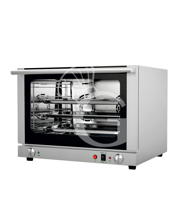 Forno elettrico, con umidificatore, comandi meccanici, porta a ribalta, monofase per 4 teglie GN1/1