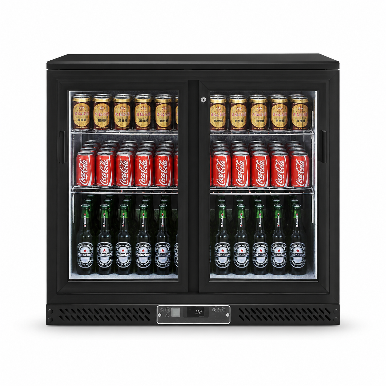 Vetrina orizzontale a refrigerazione ventilata per bibite 2 porte scorrevoli 223 LT +2°C/+8°C, H 920 mm