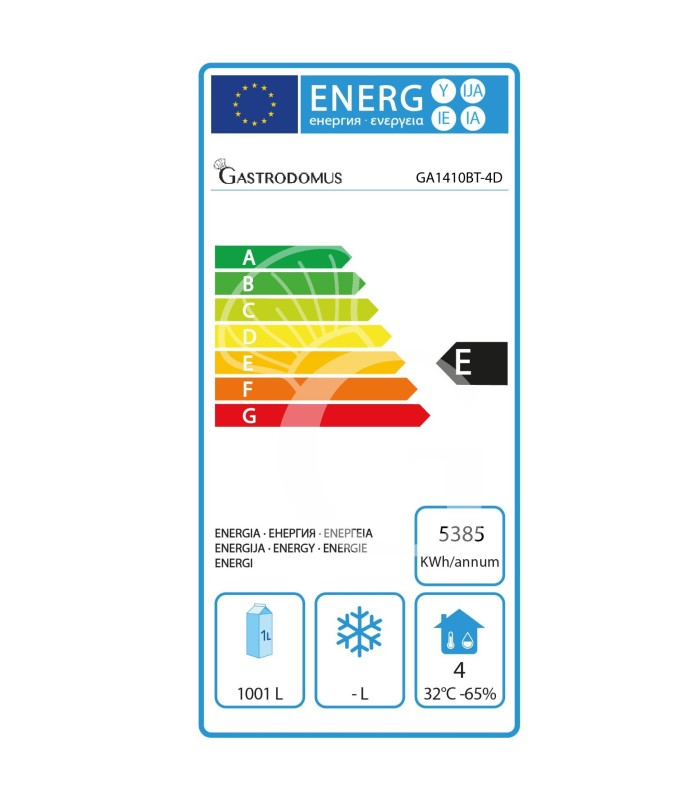 Armadio Congelatore Ventilato con 2 porte e 4 Cassettoni -18°C/-22°C - 1333 LT classe energetica E