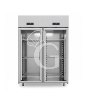 Armadio Refrigerato Ventilato doppia temperatura 2 porte vetro -2°/+10°C e -18°/-22°C