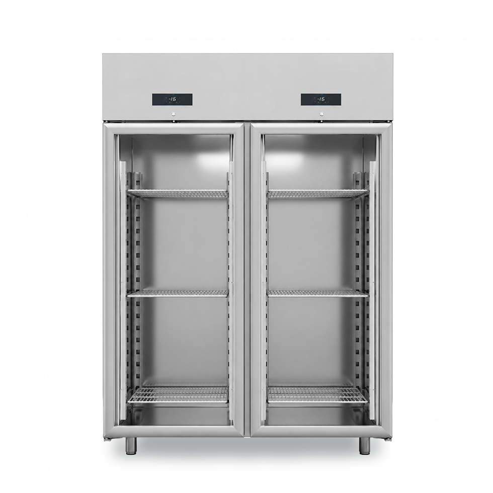 Armadio Refrigerato Ventilato doppia temperatura 2 porte vetro -2°/+10°C e -18°/-22°C