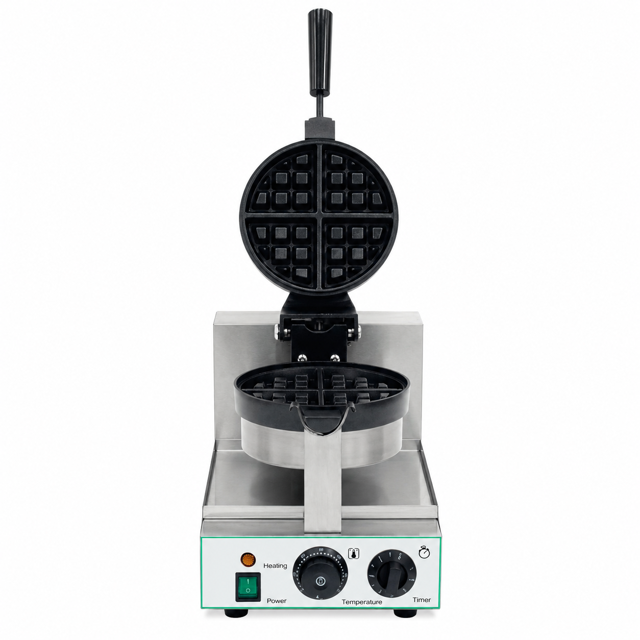 Macchina Waffle 1,3 KW struttura in acciaio inox piastra di cottura teflonata L 280 mm x P 520 mm x H 10/655 mm