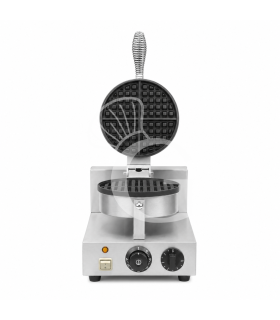 Macchina Waffle 1 KW struttura in acciaio inox piastra di cottura teflonata L 255 mm x P 435 mm x H 255/570 mm