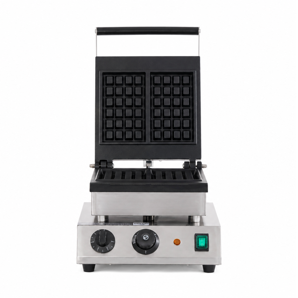 Piastra per waffle singola con potenza 2 Kw - L 300 x P 395 x H 265/500 mm