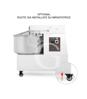Ruote già montate su Impastatrice – Prodotto Pronto all’Uso (4 Ruote, 2 con Freno)