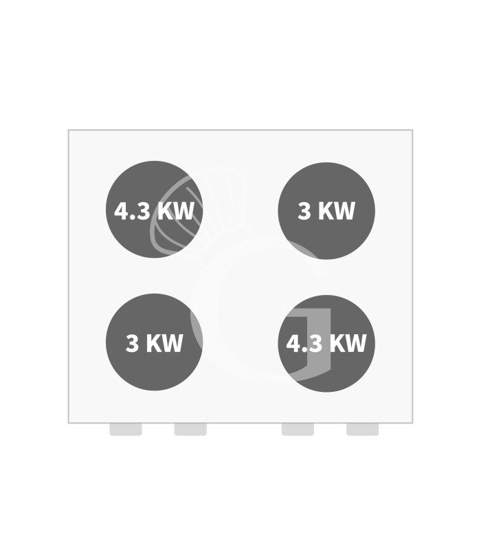 Cucina professionale a gas 4 fuochi forno elettrico statico profondità 700 mm