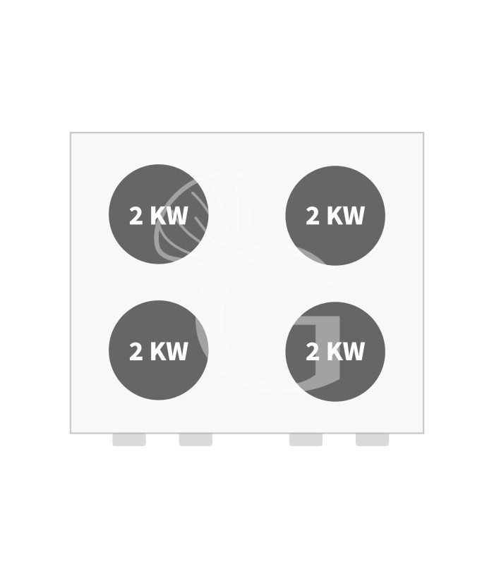 Cucina professionale elettrica 4 piastre potenziate forno elettrico a convezione GN2/3 profondità 600 mm