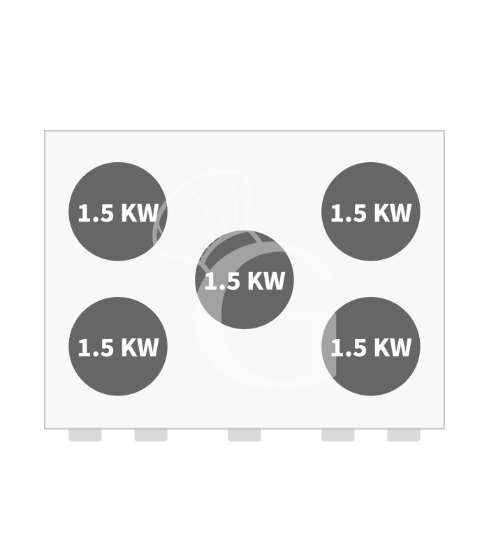 Cucina professionale elettrica 5 piastre forno elettrico a convezione GN1/1 profondità 600 mm