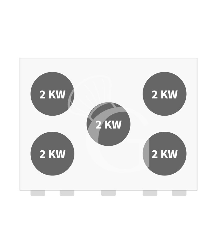 Cucina professionale elettrica 5 piastre potenziate forno elettrico a convezione GN1/1 profondità 600 mm