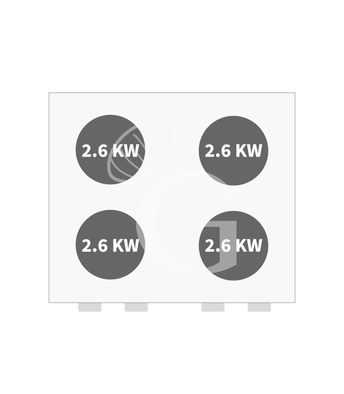 Cucina professionale elettrica 4 piastre forno elettrico a convezione GN1/1 profondità 700 mm