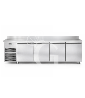Tavolo Refrigerato 4 porte alzatina Prof. 600 mm 0°C/+10°C motore a sinistra classe energetica B