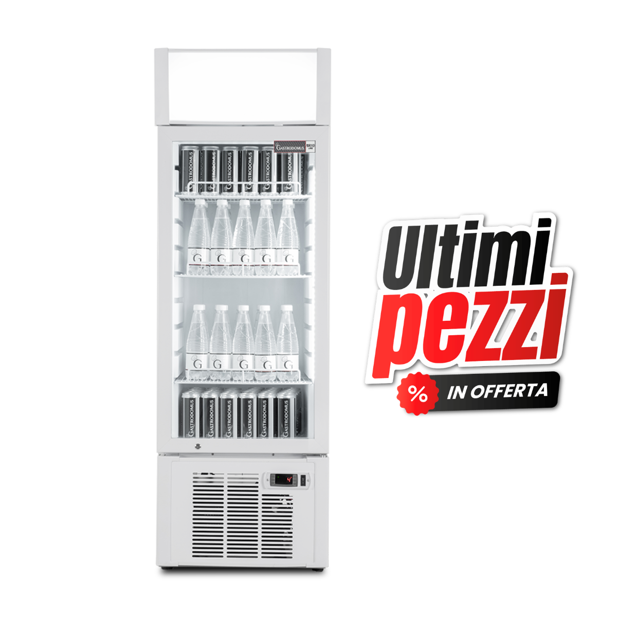 Frigo Bibite Ventilato 1 porta battente con Canopy 181 LT 2°C/+8°C colore bianco