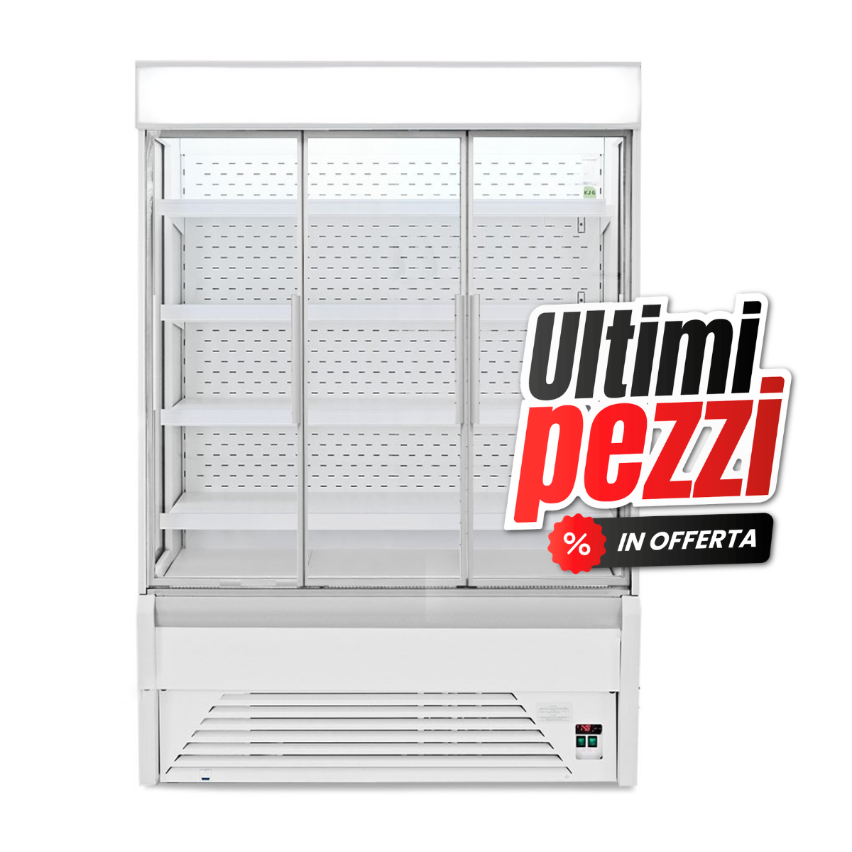 Murale espositivo ventilato Ettore con porte battenti, Temperatura +1°/+10°C, L 1940 mm