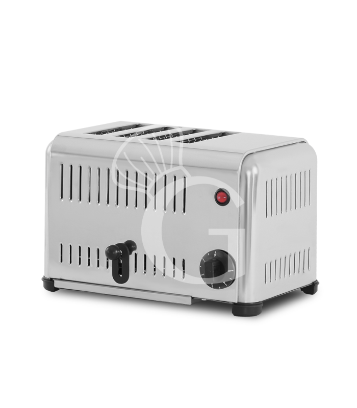 Tostapane professionale monofase L 330 mm x P 240 mm x H 220 mm capacità 4 fette cassetto raccogli briciole
