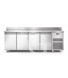 Tavolo frigo 4 porte alzatina Prof. 700 mm 0°C/+10°C motore remoto