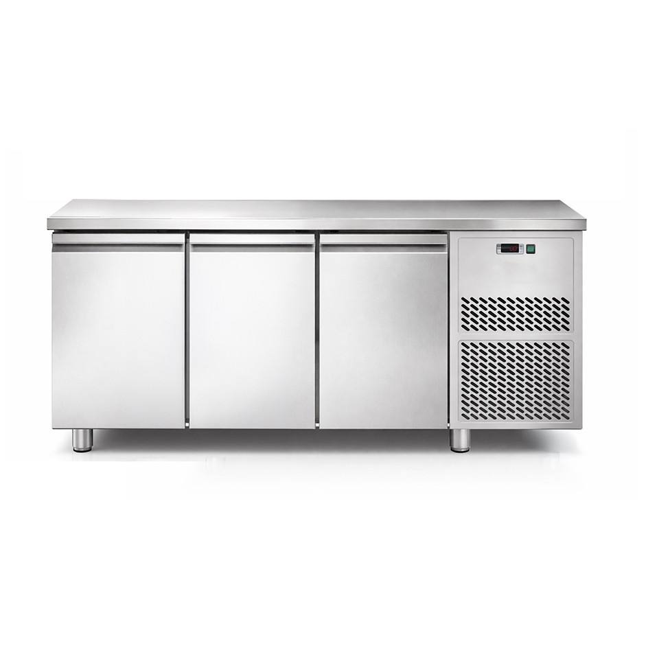 Tavolo frigo per gastronomia 3 porte Prof. 700 mm -18°C/-22°C motore remoto