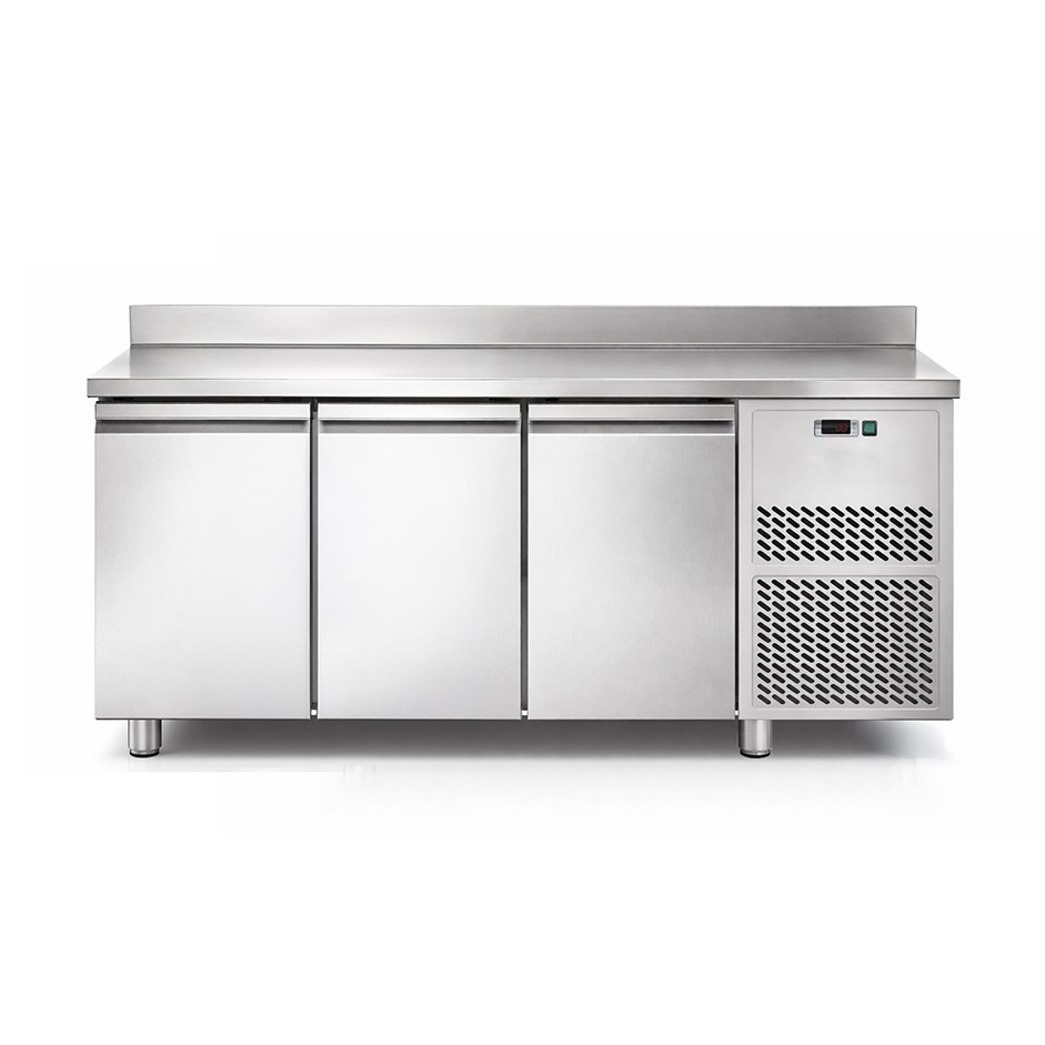 Tavolo frigo per gastronomia 3 porte alzatina Prof. 700 mm -18°C/-22°C motore remoto classe energetica G