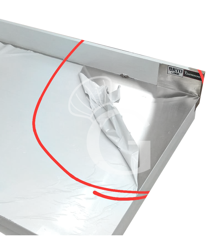 Tavolo inox con alzatina L 1200 mm x P 800 mm x H 965 mm - SECONDA SCELTA