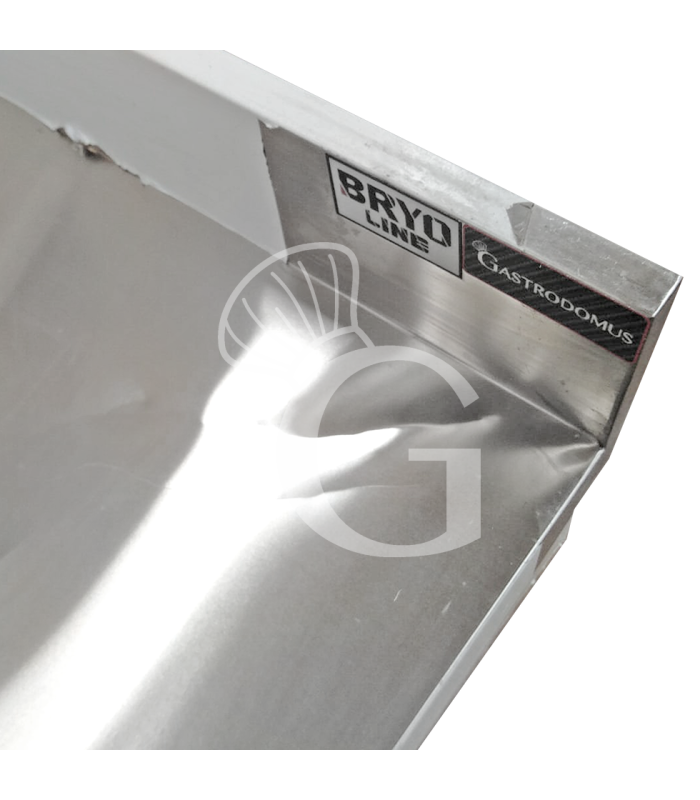 Tavolo inox con alzatina L 1200 mm x P 800 mm x H 965 mm - SECONDA SCELTA